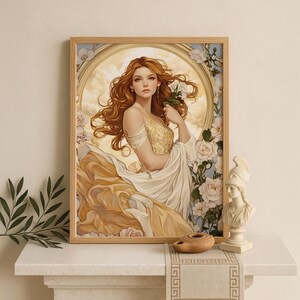 Aphrodite Wall Art, Greek Goddess of Beauty Print, Divine Feminine Decor, Ancient Greece-Inspired Painting, Greek Mythology Poster