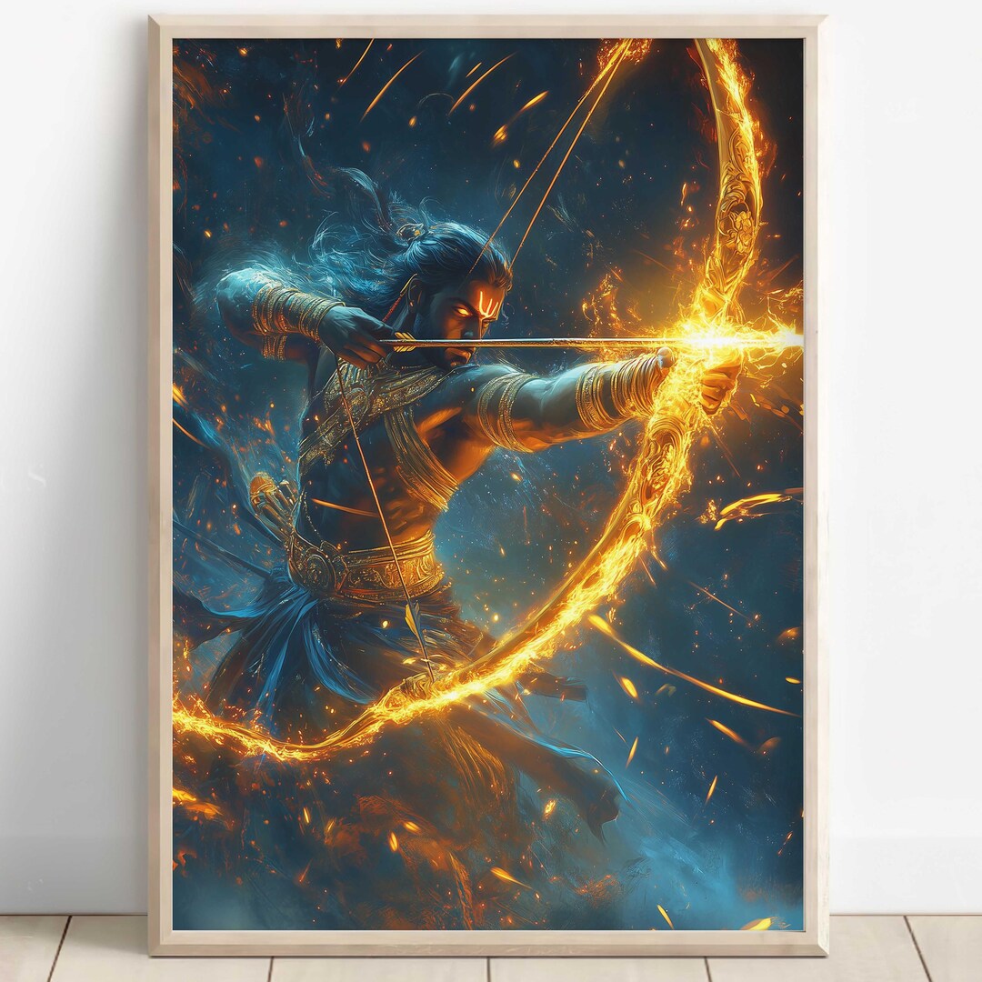 Ram Art, Lord Rama, Hindu God Wall Art, Ram, Rama,indian God, Poster ...