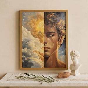 Apollo Wall Art, God of the sun, music, poetry, and prophecy, Greek gods poster, Greek god decor, Greek gods wall art, Greek god Apollo art