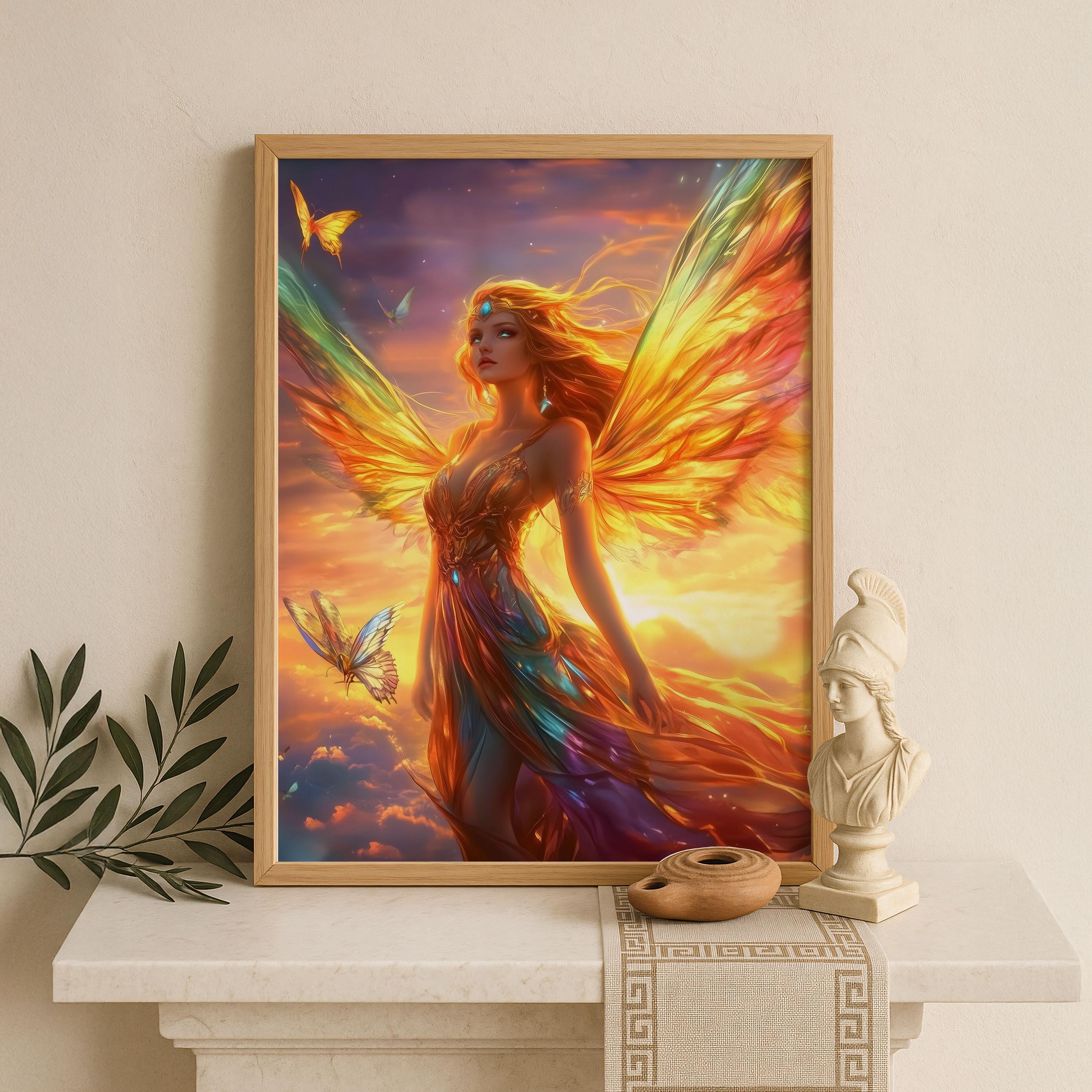 Eos Wall Art, Greek Goddess of Dawn, Celestial Mythology Print, Divine ...