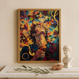 Dionysus Wall Art, God of wine, festivity, and theater, Greek gods poster, Greek god decor, Greek gods wall art, Greek god Dionysus art