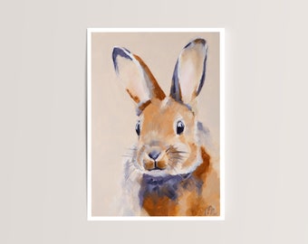 Art Print FineArtPrint Bunny Poster Oil Painting