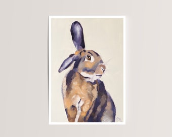 Art Print FineArtPrint Bunny Poster Oil Painting