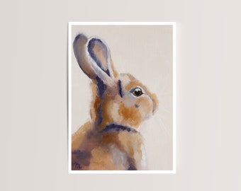 Art Print FineArtPrint Bunny Poster Oil Painting