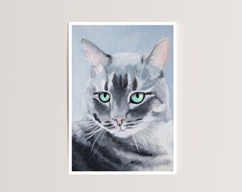 Art Print FineArtPrint Cat Poster Oil Painting