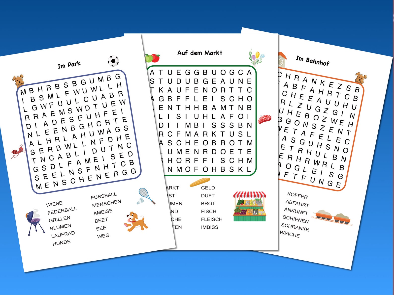 42 Deutsche Wortsuchrätsel Für Kinder | Buchstabensalat Worträtsel Zum