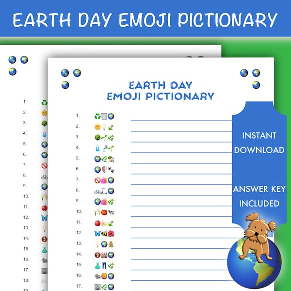 Earth Day Emoji Pictionary Game | Friendsgiving Games | Slumber Party Games | Teen Games Icebreaker | Family Reunion Games Family Game Night