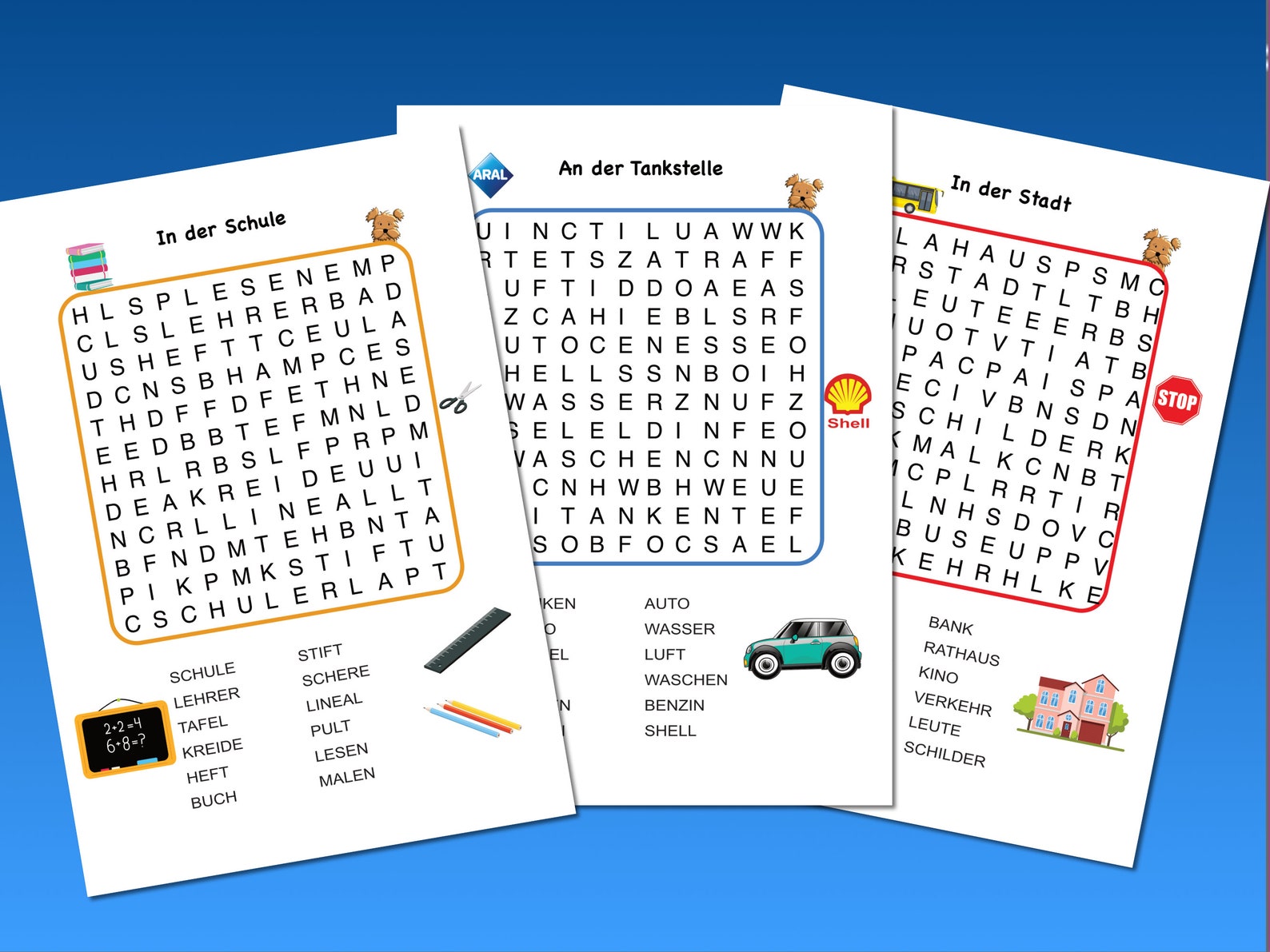 42 Deutsche Wortsuchrätsel Für Kinder | Buchstabensalat Worträtsel Zum