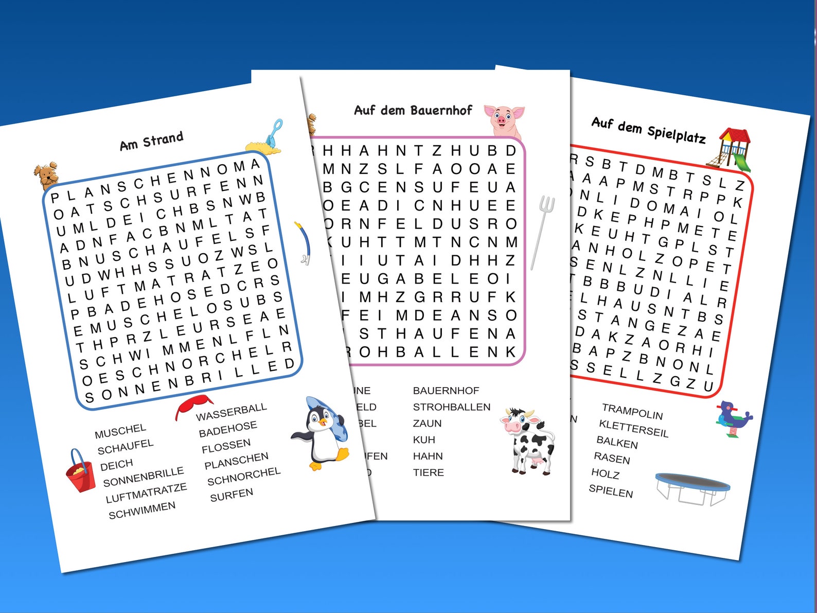 42 Deutsche Wortsuchrätsel Für Kinder | Buchstabensalat Worträtsel Zum