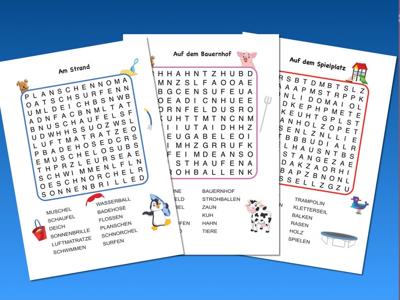 42 Deutsche Wortsuchrätsel Für Kinder | Buchstabensalat Worträtsel Zum