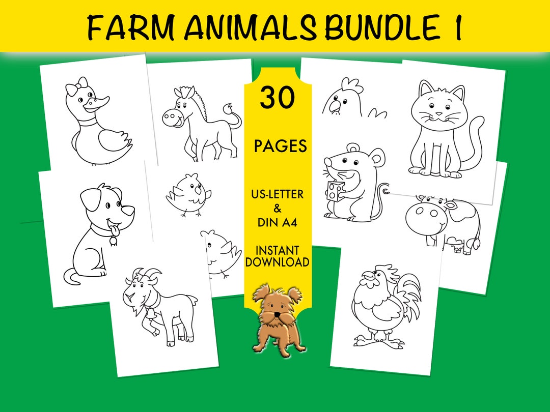 30 Farm Animals Coloring Pages for Kids | First Printable Coloring Book ...