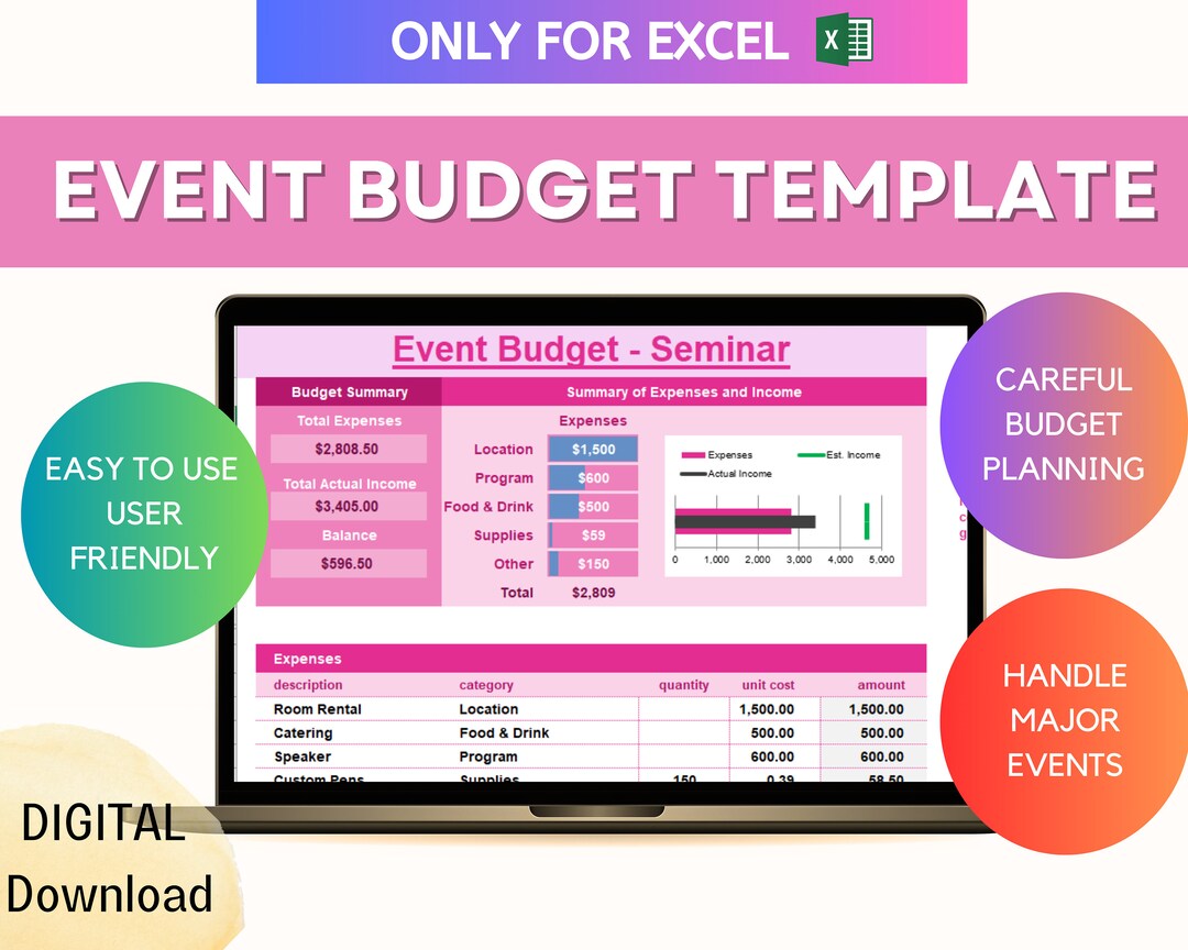 Event Budget Template Excel Template Manage Budget Of The Etsy event-budget-template-excel-template-manage-budget-of-the-etsy