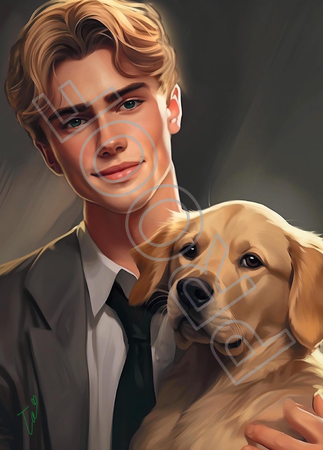 Aaron Warner With Dog - Shatter Me Series - Etsy