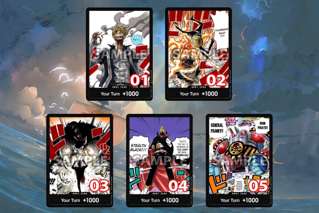 One Piece DON Card Custom Handmade to Order Sanji, Chopper, Franky