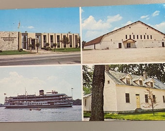 Vintage Postcard Unposted Amherstburg Ontario Canada Buildings , Municipal, Ferry, Community Center, Park House