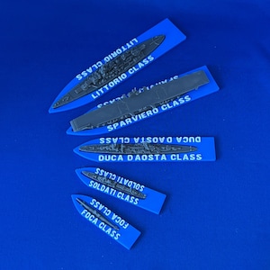 Victory at Sea Italian Navy Ship Bases - Sub Bases - -Miniature Bases - 3D Printed Game Pieces - War Game Pieces - Regia Marina- Wargaming