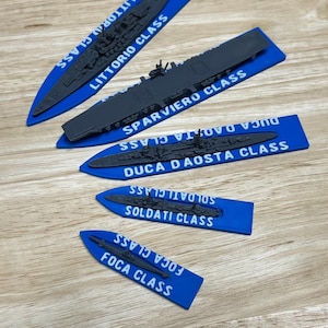 Italian Navy Ship Bases - Sub Bases - Miniature Bases - 3D Printed Game Pieces - War Game Pieces - Regia Marina - Wargaming - Victory at Sea