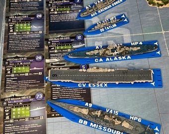 American War at Sea Miniature Bases - 3D Printed Ship Base - Tabletop Game Aids - US Navy - Mini Plane Base - WW2 Base - Sub Base - USN