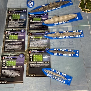 French War at Sea Miniature Bases - 3D Printed Ship Base - Tabletop Game Aids - French Navy - Mini Plane Base - WW2 Base - Sub Base - France