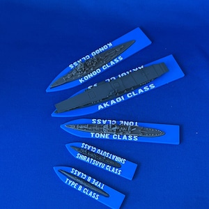 Victory at Sea Imperial Japanese Navy Ship Bases - Sub Bases - -Miniature Bases - 3D Printed Game Pieces - War Game Pieces - IJN- Wargaming