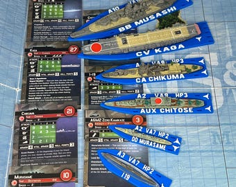 Japanese War at Sea Miniature Bases - 3D Printed Ship Base - Tabletop Game Aids - Mini Plane Base - WW2 Base - Sub Base - Japan