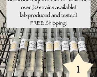 Culinary Mushroom Liquid Culture 10ml, 30 strains available!