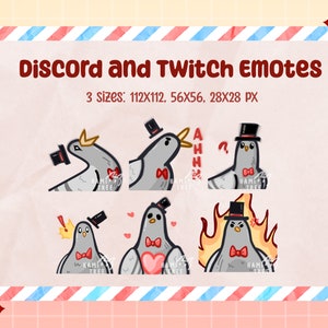 Pigeon Discord Emotes Pack Twitch Emotes Funny Cute Pigeon Emote Memes Streaming Youtube Emoji Emote pack Chaotic