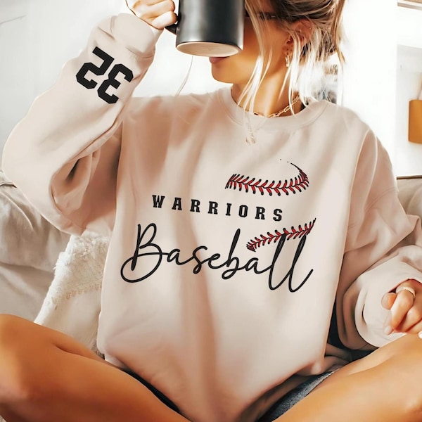 Custom baseball sweatshirt, personalized baseball mom gift, spirit wear, women's team name and number sweater, game day hoodie