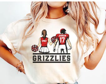 Cheer football shirt, football and cheer mom tshirt, custom football player and cheerleader t-shirt, mom of cheer and football