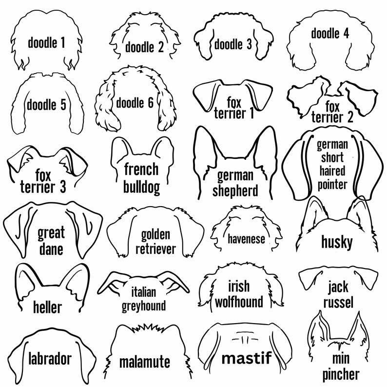 Custom Dog Ears Sweatshirt Name on Sleeve, Dog Ears Outline, Dog Lovers