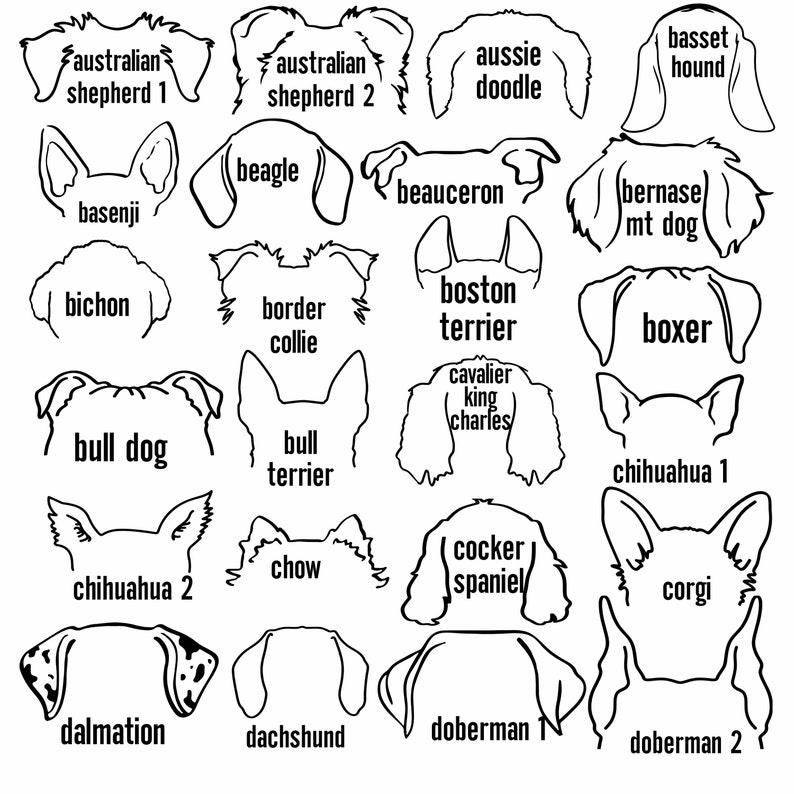Custom Dog Ears Sweatshirt Name on Sleeve, Dog Ears Outline, Dog Lovers