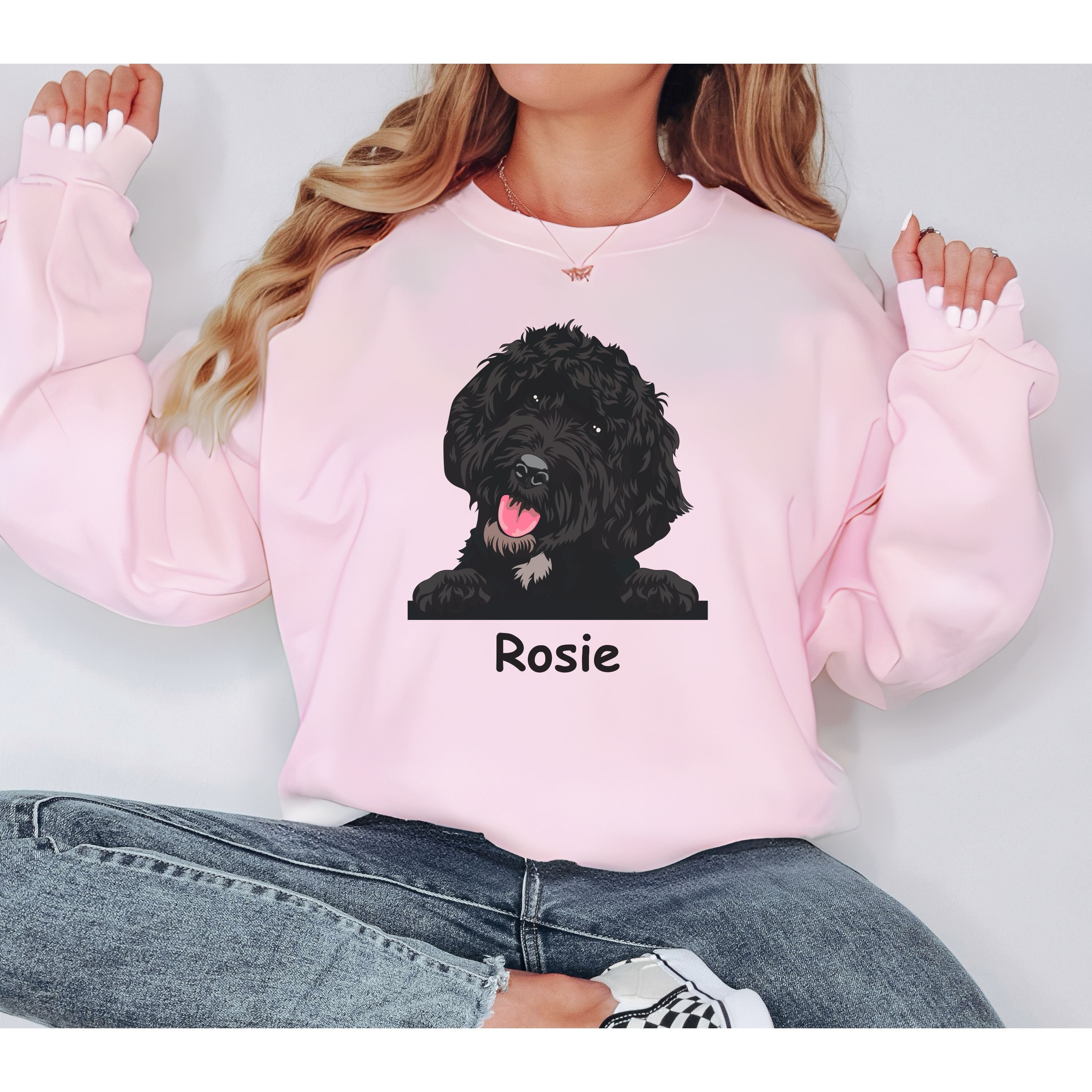 Personalized Black Goldendoodle Mom Sweatshirt, Custom Name Black