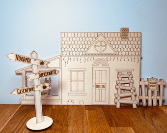 Gnome house model “Merlin” | Xtool Glowforge Digital Download | SVG, DXF