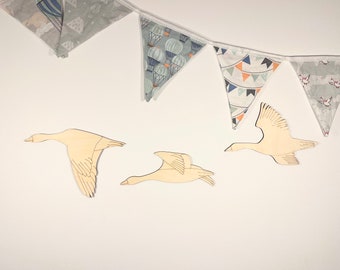 Goose Bird Decoration Children's Room Made of Wood / Bird Wood