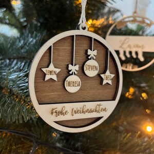 Christmas ball tree decoration family personalized with name