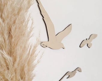 Seagull bird decoration children's room made of wood / Bird Wood