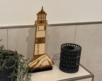 Lighthouse with stand, wooden gift