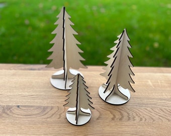 Christmas trees decoration made of wood