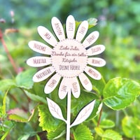 Holz Blumenstecker 4 Stück - Danke Erzieherin Geschenk Für Kita Abschied