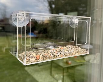 Personalized bird feeder, bird buffet, cat cinema, children's cinema made of acrylic, transparent window, suction cup