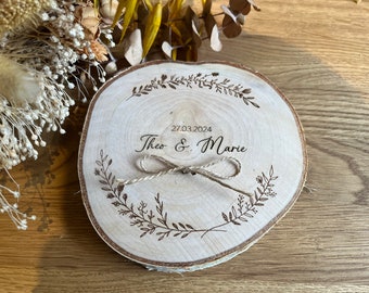 Trauringhalter mit Gravur und Trockenblumen