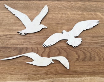Seagull bird decoration children's room made of wood / Bird Wood