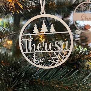 Christmas ball tree decoration personalized with name