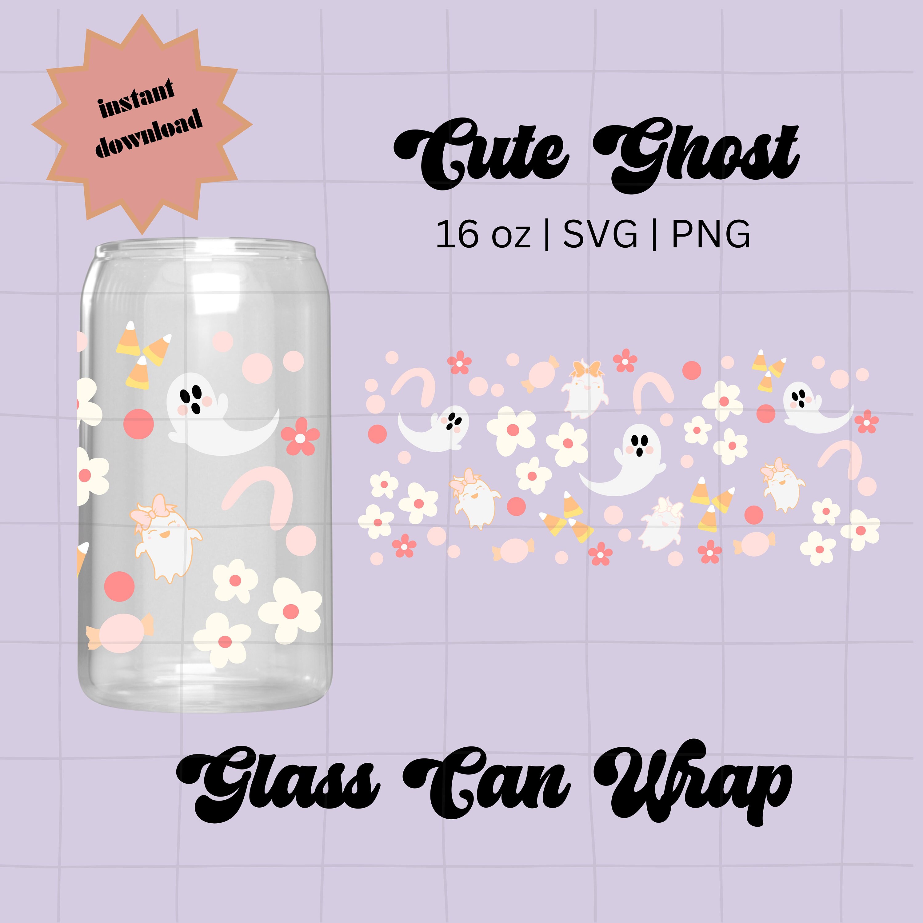 Ghost Libbey SVG Libbey Glass Wrap Beer Can Glass Svg Libbey Cute ...