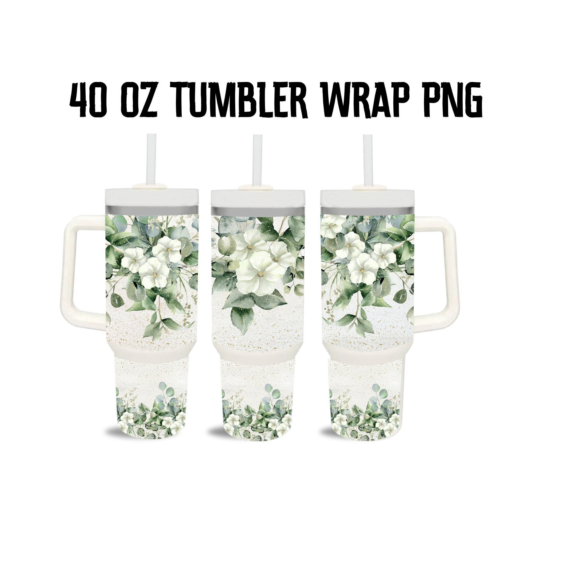 40 Oz Tumbler Template Floral PNG - Etsy