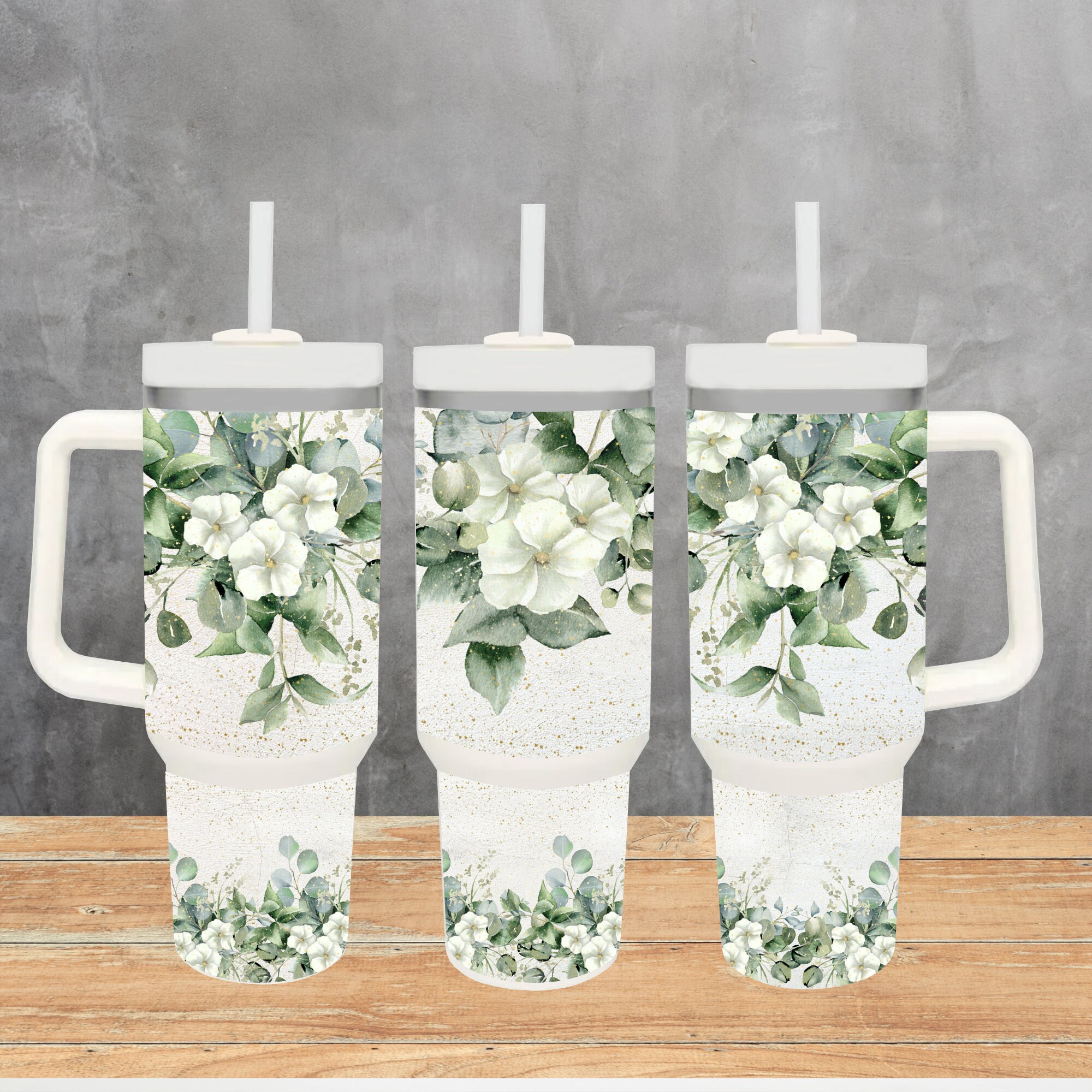 40 Oz Tumbler Template Floral PNG - Etsy