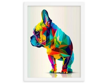 Framed poster, Frenchie Gifts, Gifts for dog, Gifts for her