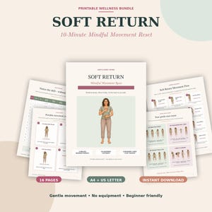 Gentle Movement Reset Printable | 10-Minute Mindful Stretch Routine, 14-Day Tracker & Movement Cards
