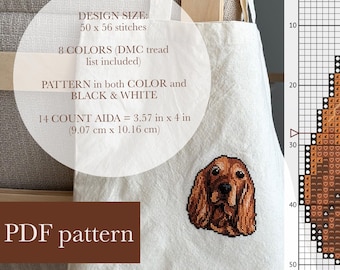 Patrón de punto de cruz de Cocker Spaniel Inglés por atainya