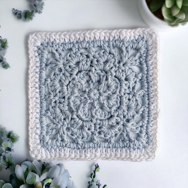 Floral granny square by atainya | VIDEO tutorial + PDF written pattern + SCHEME | Beginner friendly step-by-step instructions in English